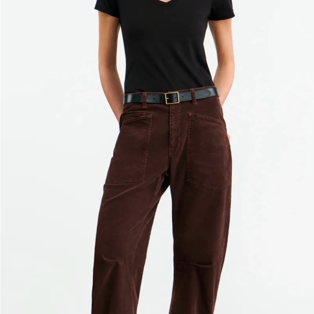 Nili Lotan Shon Corduroy Pants in Merlot